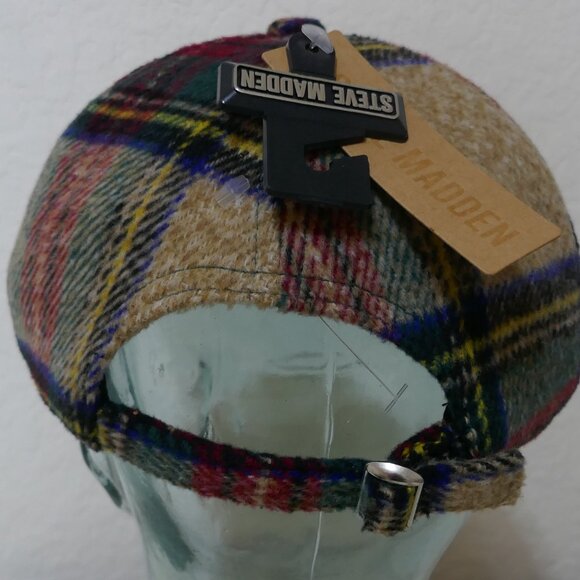Steve Madden NYC Tartan Brushed Adjustable Baseball Hat Cap SMA 4172 Brick OS - Picture 9 of 16